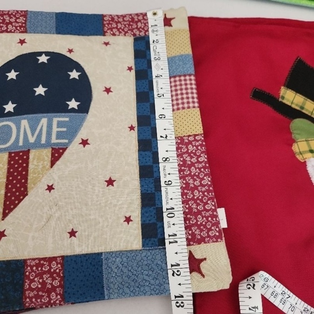 Patriotic Quilted Placemat Red White‎ Blue Welcome Heart Design Americana - Picture 6 of 10